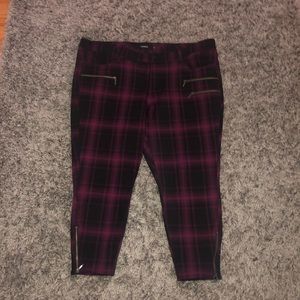 Dark purple flannel zipper pants ‼️